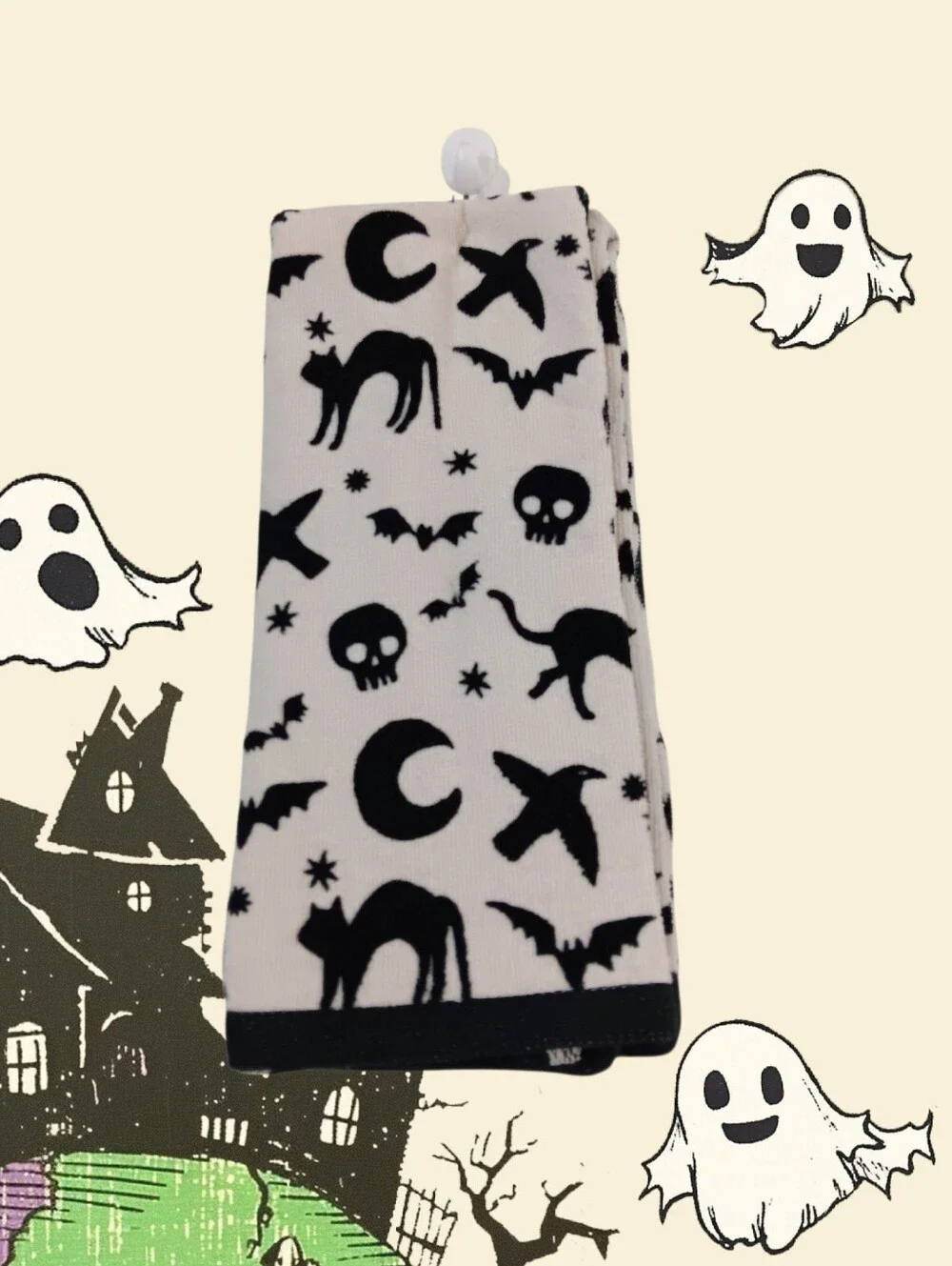 Cats & Skulls Halloween Hand Towels